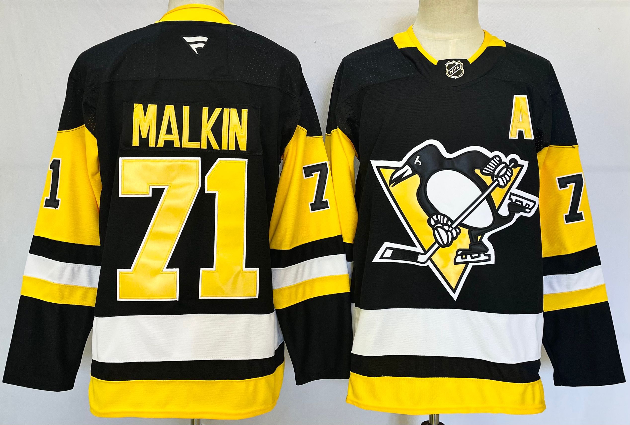 Men Pittsburgh Penguins #71 Malkin Black 2025 Home Premier Player NHL Jersey